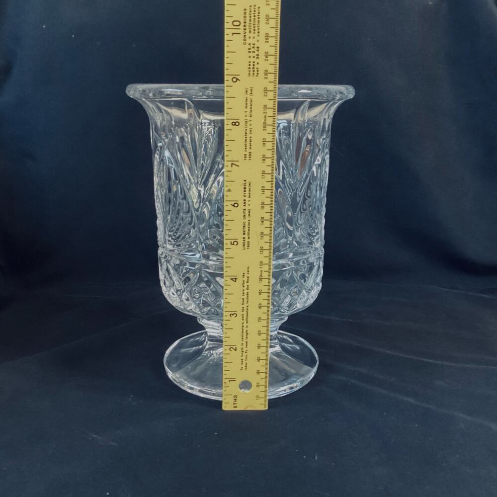 Shannon Crystal by Godinger Pedestal Hurricane Vase - Picture 4 of 5